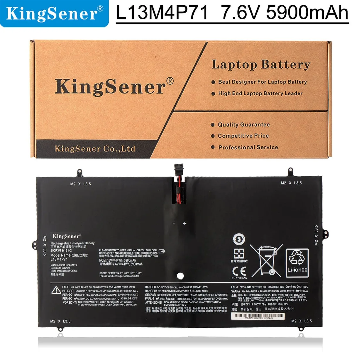 KingSener KingSener L13M4P71 44wh 5900mAh 7.6V laptop battery — product photo