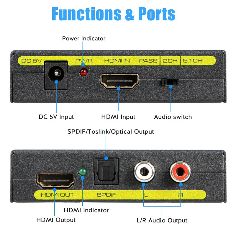 LUOM LUOM HDMI Audio Extractor 4K@30Hz Optical RCA — product photo