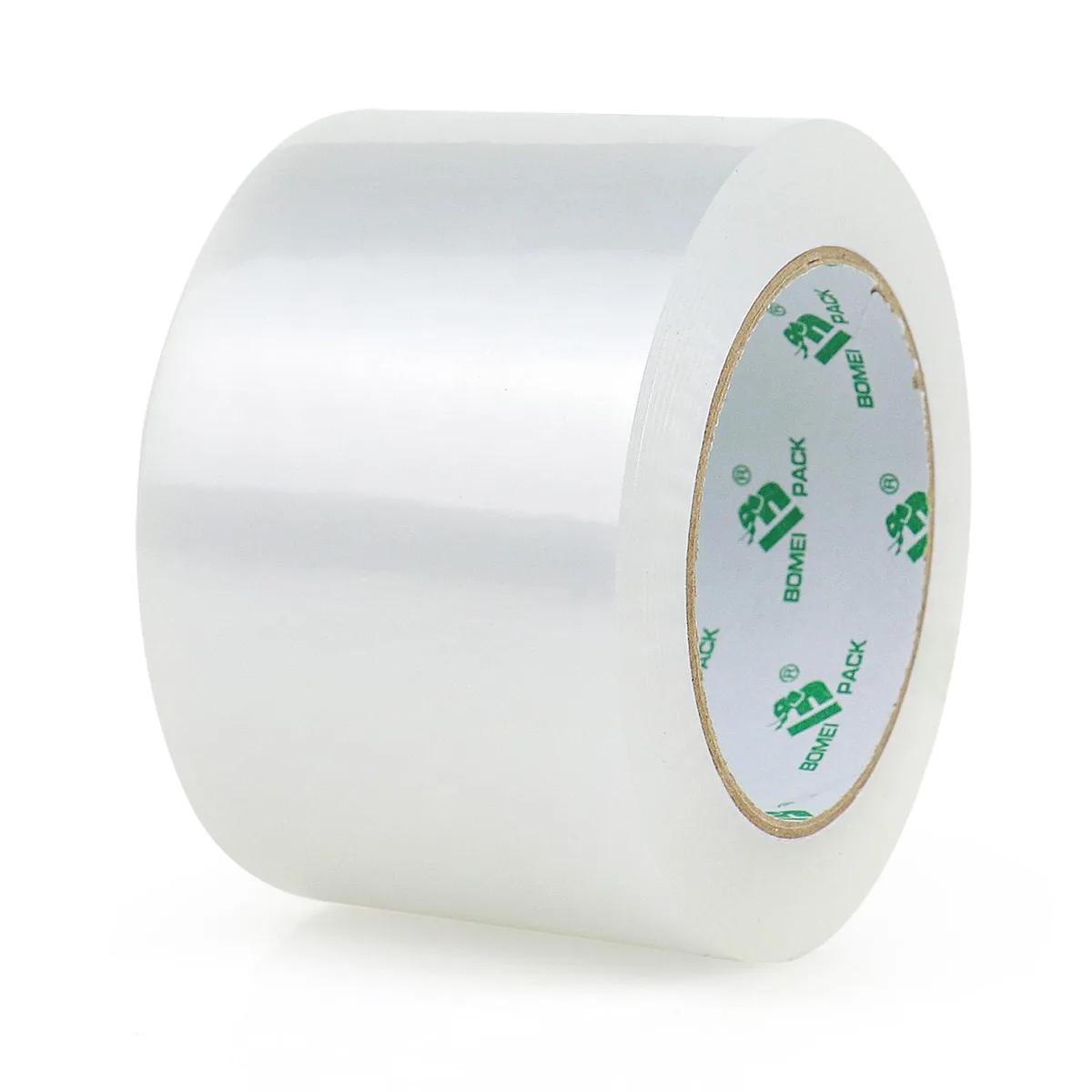 Single clear packing tape roll 3 inch wide 2.7 mil thick 115 yards long on standard core