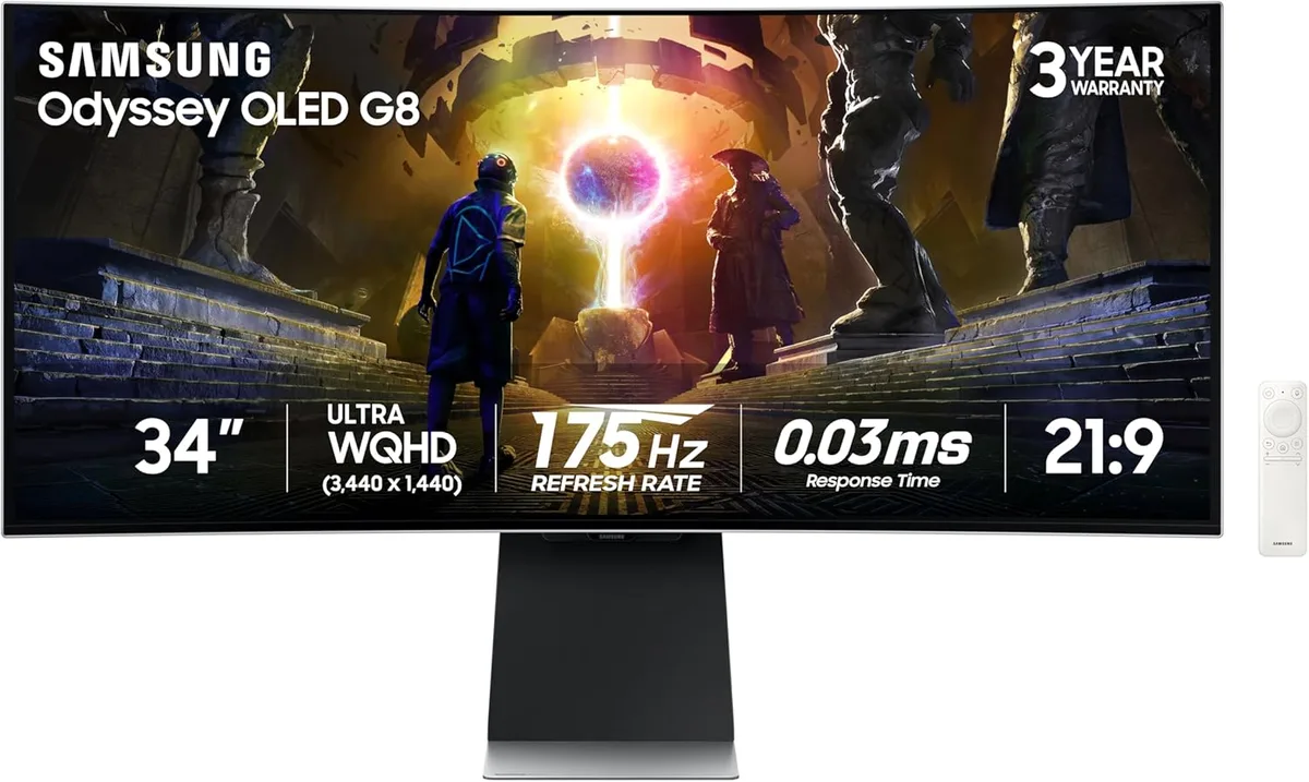 SAMSUNG SAMSUNG Odyssey OLED G8 34" UWQHD 175Hz gaming monitor LS34DG856SNXZA — product photo