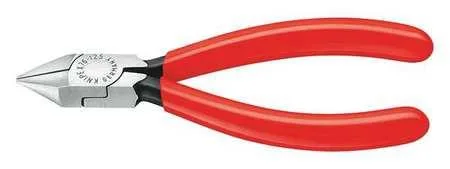 Knipex 5 inch diagonal cutting pliers with black atramentized finish and plastic grips