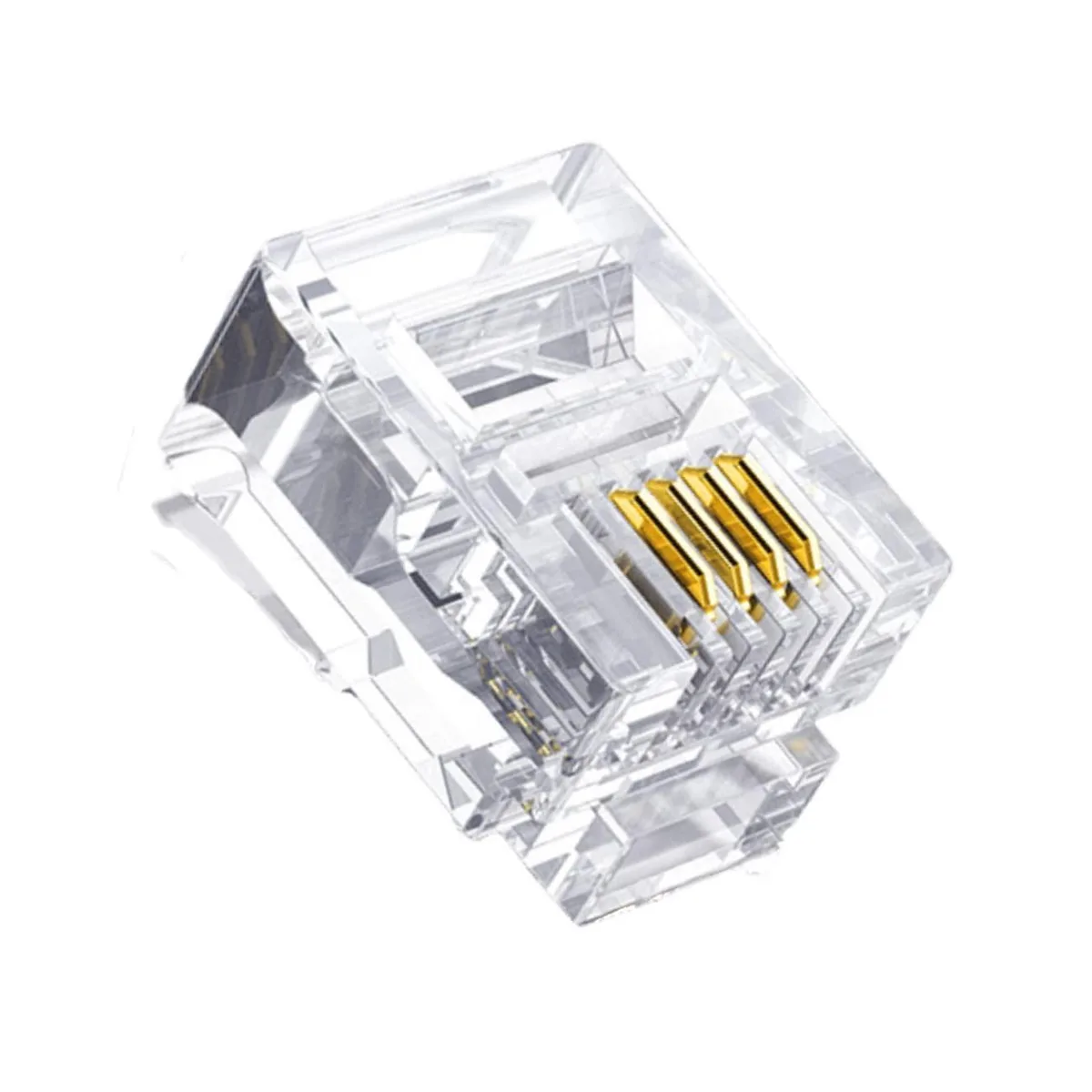  RJ11 6P4C Connectors 25 Pack Black 3.5 micron Gold Plated — product photo