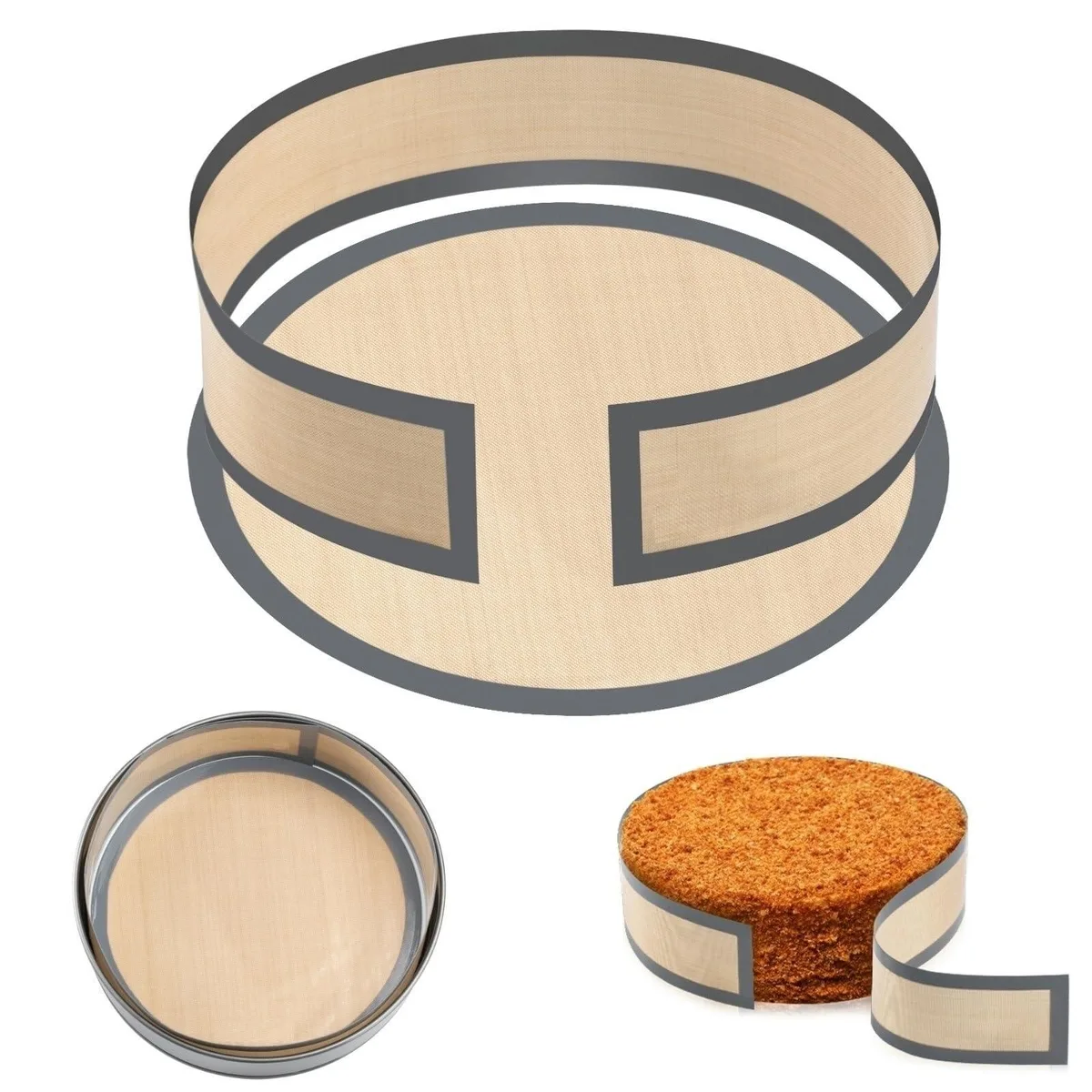 Two grey silicone mats for 9 inch springform pan