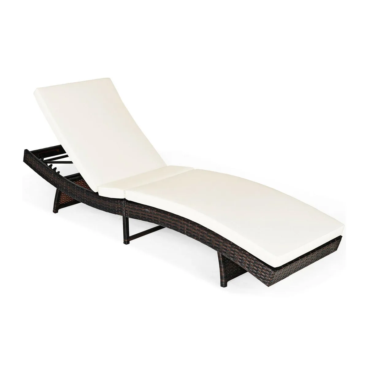SlickBlue SlickBlue Patio Folding Chaise Lounge White 5 Adjustable Levels Cushion — product photo