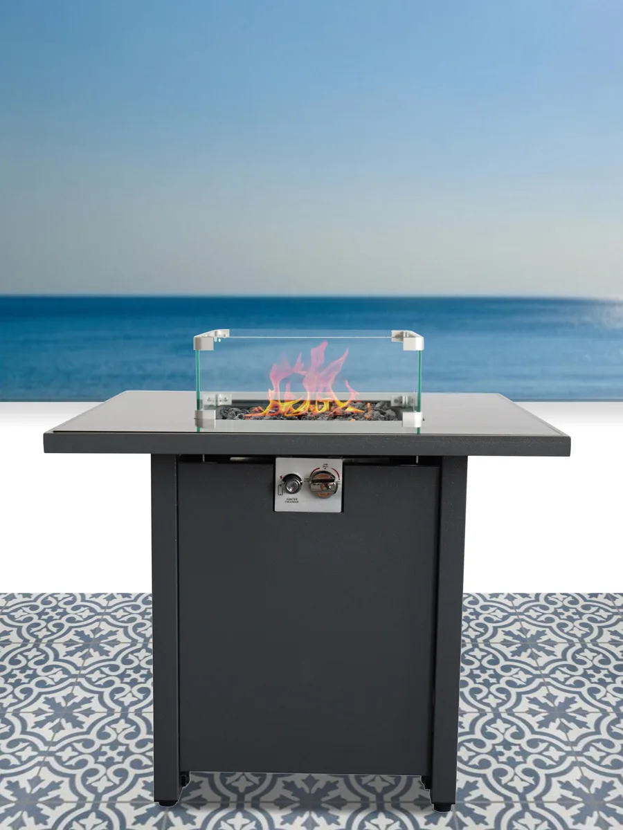 tuphen tuphen 25" H x 30" W Steel Outdoor Fire Pit Table with Lid — product photo