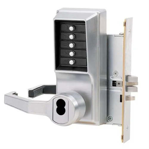 Simplex Simplex 8146S-LH-26D Satin Chrome Left Hand Mechanical Pushbutton Mortise Lever Door Lock — product photo