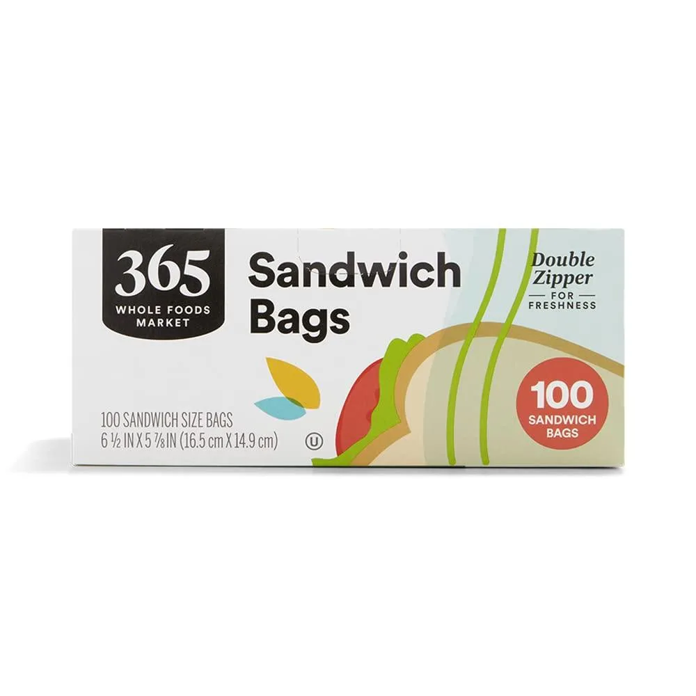 No Sew No Sew 365 Sandwich Storage Bags Double Zipper 100 Count — product photo