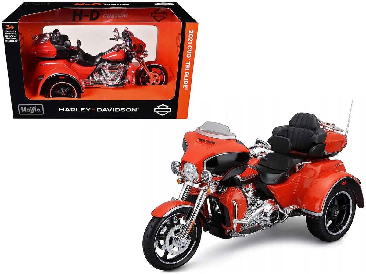 Maisto Maisto 2021 Harley Davidson CVO Tri Glide Orange 1/12 Diecast hobby collectible — product photo