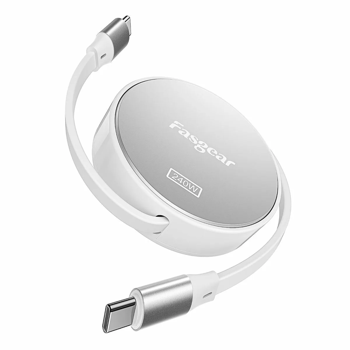 Mobee Mobee 240W Retractable USB C Cable 5A 3.3ft Silver — product photo