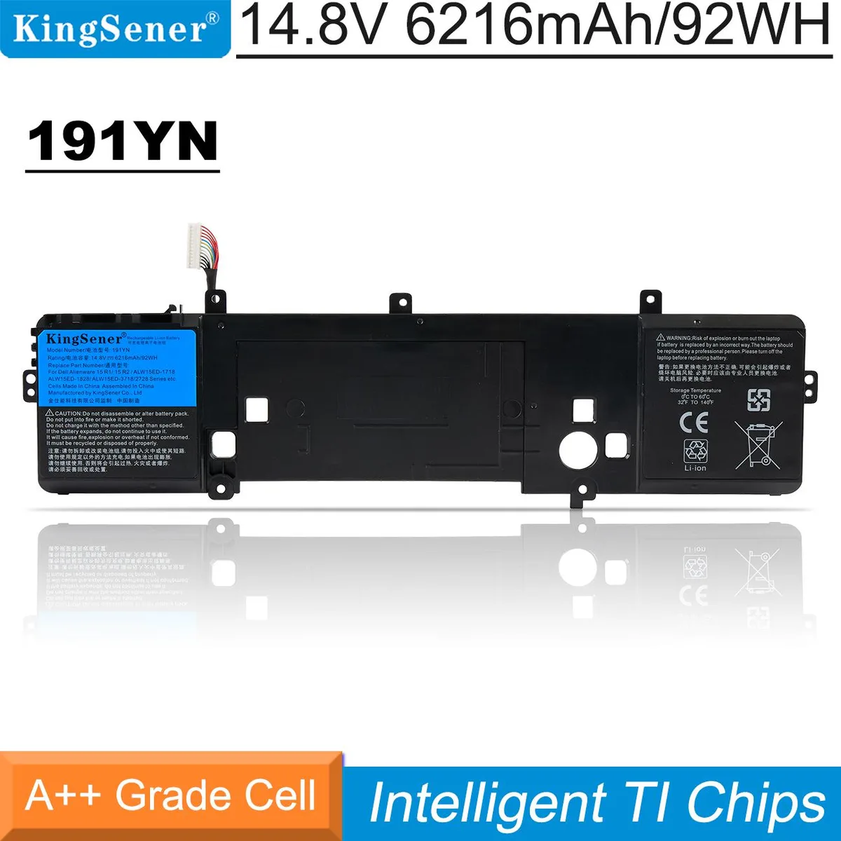 KingSener KingSener 191YN 92WH 14.8V laptop battery for Alienware 15 R1 R2 — product photo