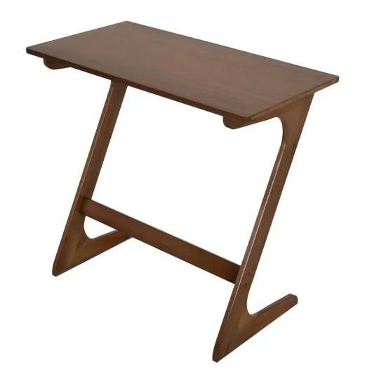 Bamboo Z-shaped side table, coffee natural finish, slim profile 29.5x16x27.5in