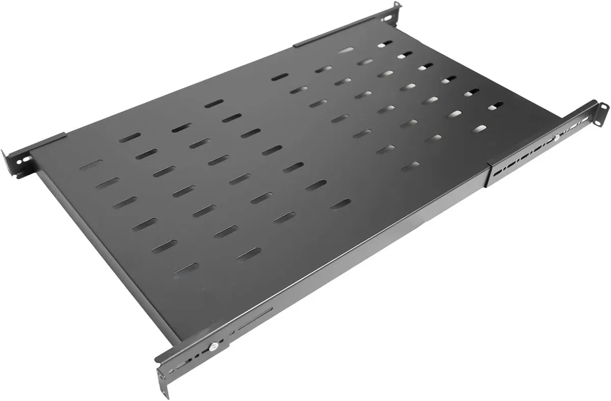TAURKENAM TAURKENAM Adjustable 1U Vented Server Rack Shelf 20-38 Inch Depth 80kg — product photo