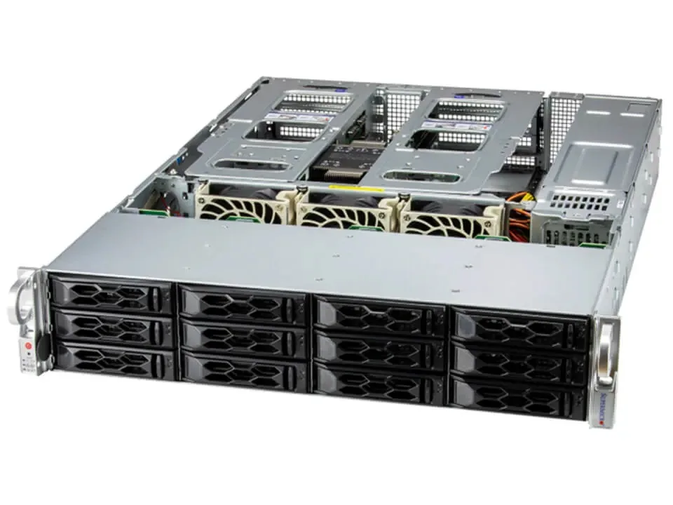 Supermicro Supermicro SYS-521C-NR-G1 2U rack server, Xeon Silver 4510 12-core, 128GB DDR5, 1.92TB NVMe — product photo