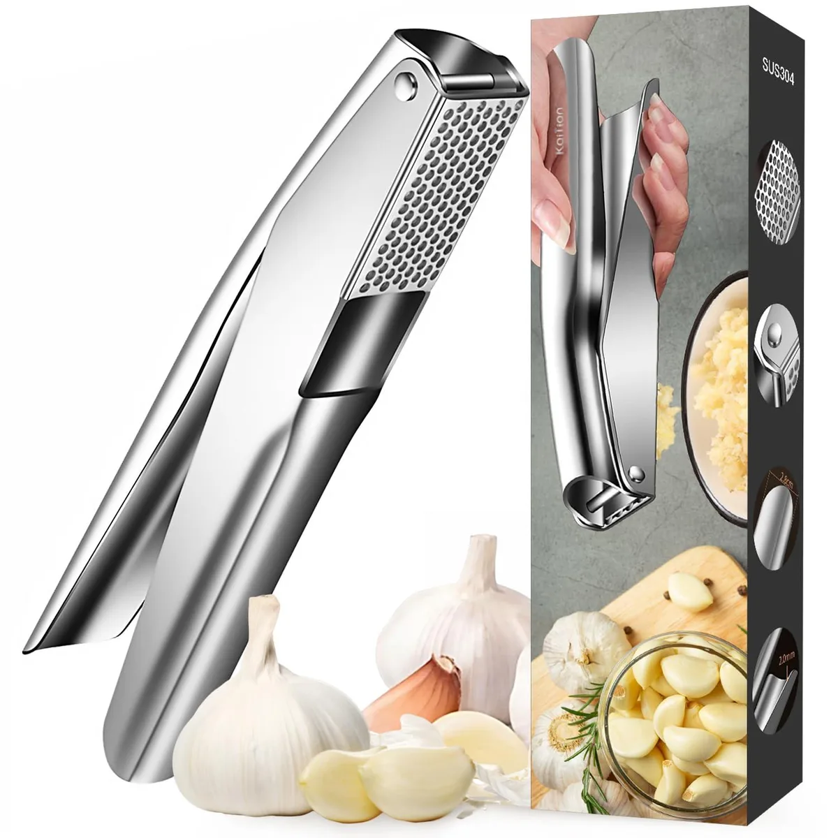 KAI KAITION-GP304 Garlic Press 18.5 x 2.8 cm 230 g — product photo