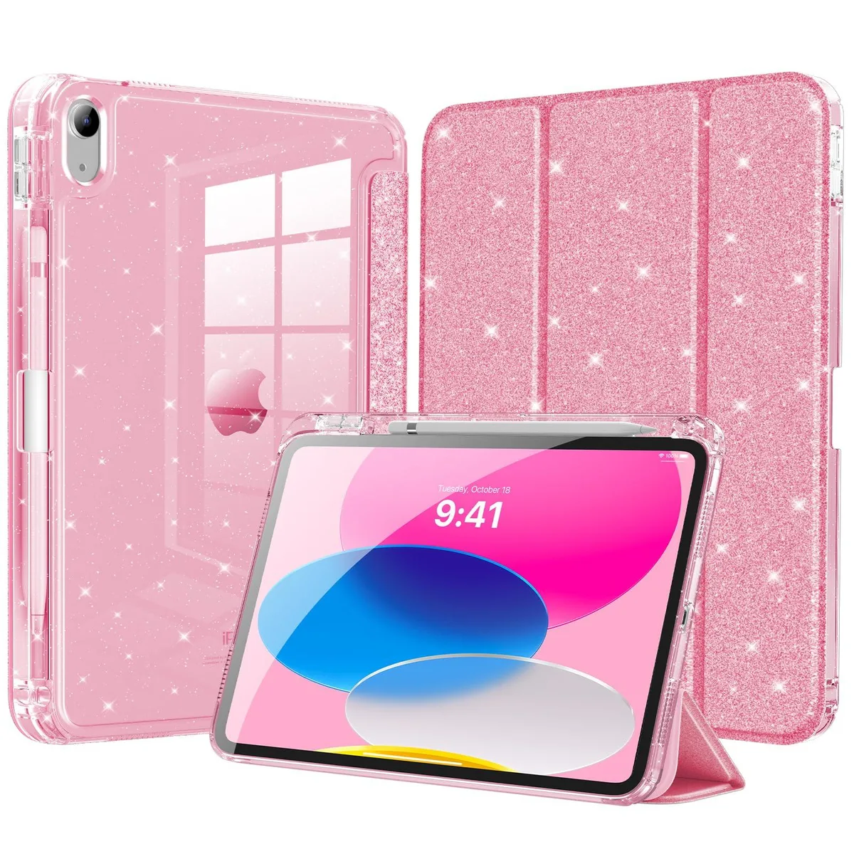 MoKo Glitter Case iPad A16 11th Gen 11-inch 2025 A3354 Pink — product photo