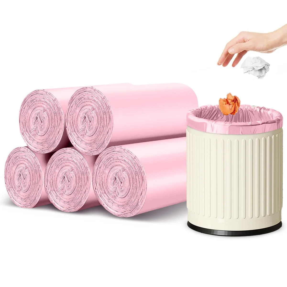  IDEMAYA 2.6 Gallon Garbage Bags 100 Count Pink i-88969 — product photo