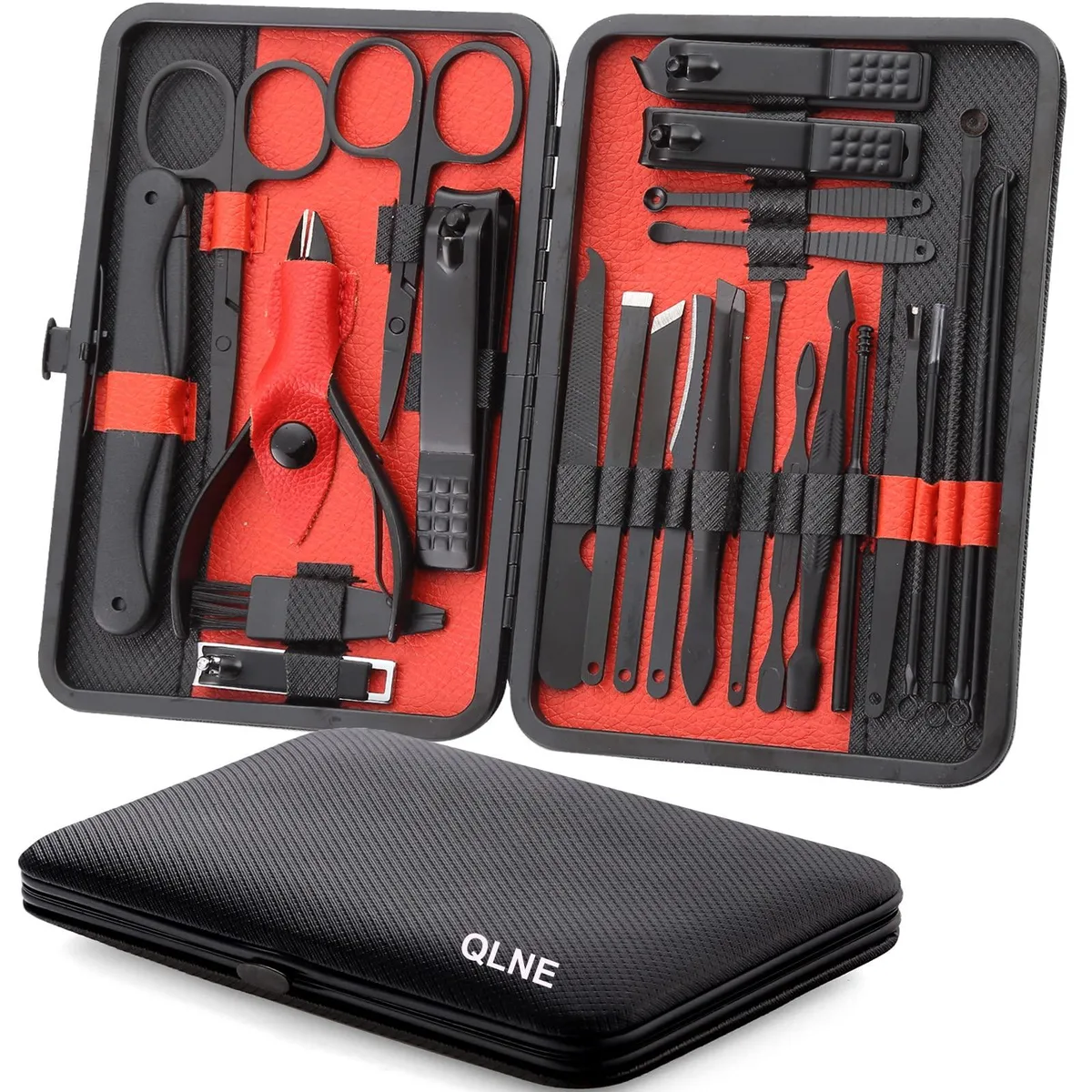  QLNE A02 25-piece Stainless Steel Manicure Scissors — product photo