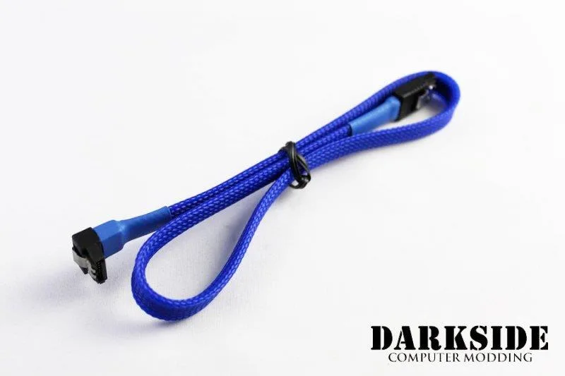 Darkside Computer Modding Darkside Computer Modding 45cm SATA 3.0 180° to 90° Cable Blue UV DS-0082 — product photo