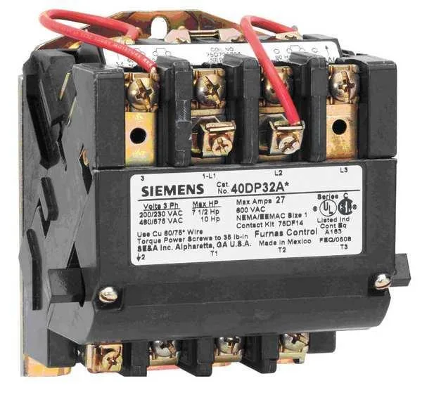 SIEMENS SIEMENS 40BP32AG 277VAC 3P 9A NEMA 00 Contactor — product photo