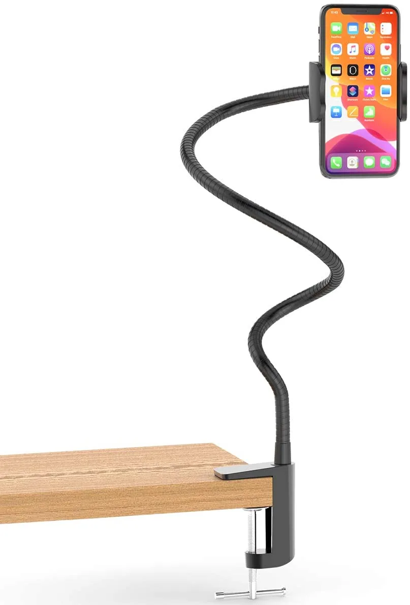 THE ORDINARY THE ORDINARY Stainless Steel Gooseneck Phone Holder 70cm 360° Flexible Arm Clamp Mount — product photo