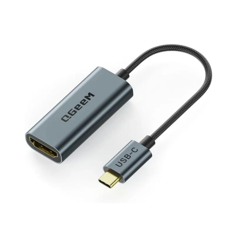 QGeeM QGeeM USB-C to HDMI video adapter 4K 60Hz Thunderbolt 3 0.15m grey — product photo