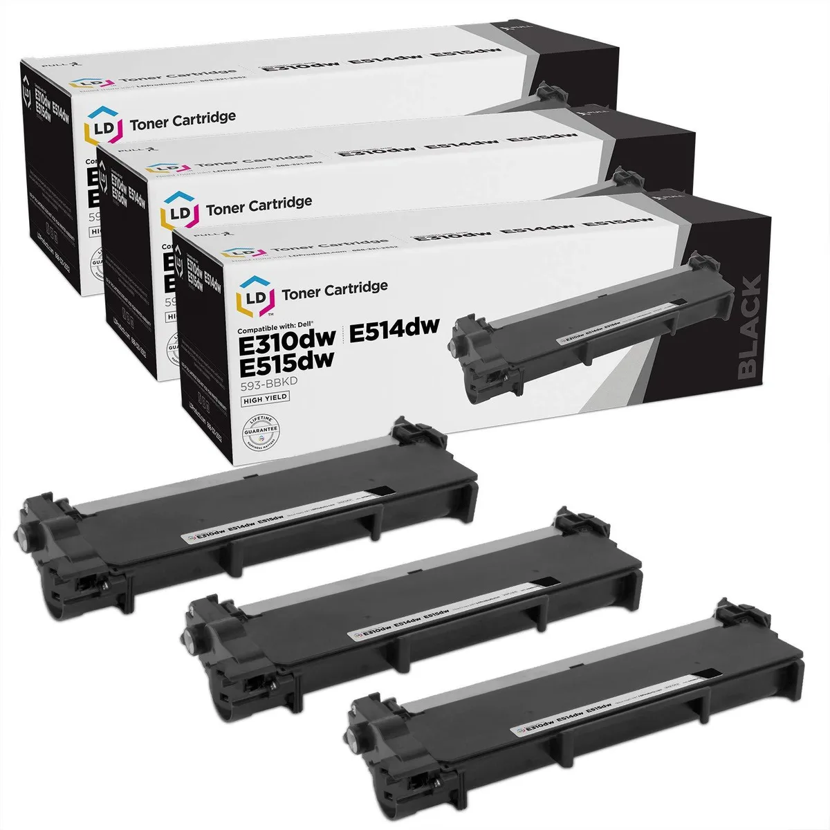LD Products LD Products Compatible Toner &amp; Drum Pack for Dell 593-BBKD/BBKE (1 Toner, 1 Drum) — product photo