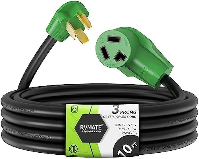 usbroway usbroway 30A NEMA 10-30P to 10-30R 10ft 125/250V 7500W extension cord — product photo