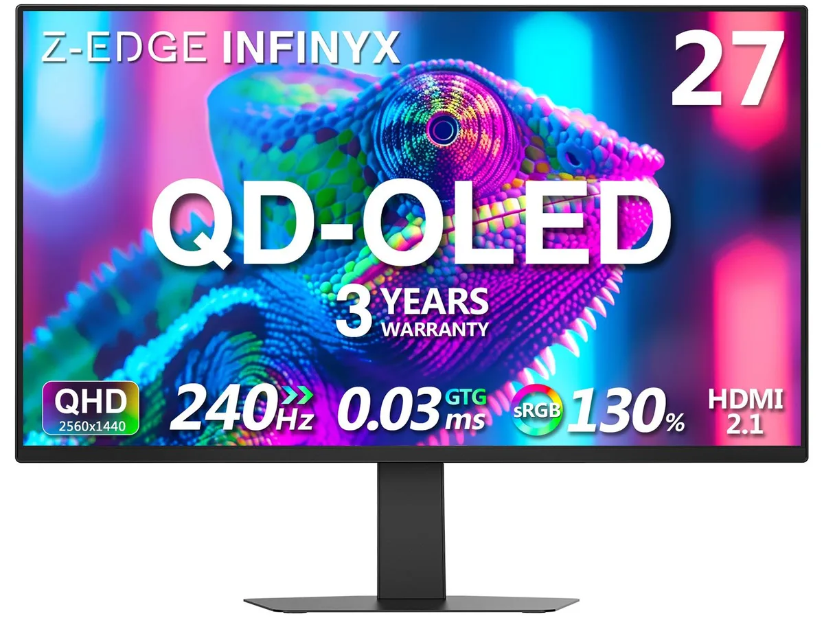 Z-EDGE Z-EDGE INFINYX X27 27" QD-OLED 240Hz 0.03ms gaming monitor — product photo