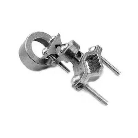 Bronze pipe ground clamp with hub, 2.86 in length