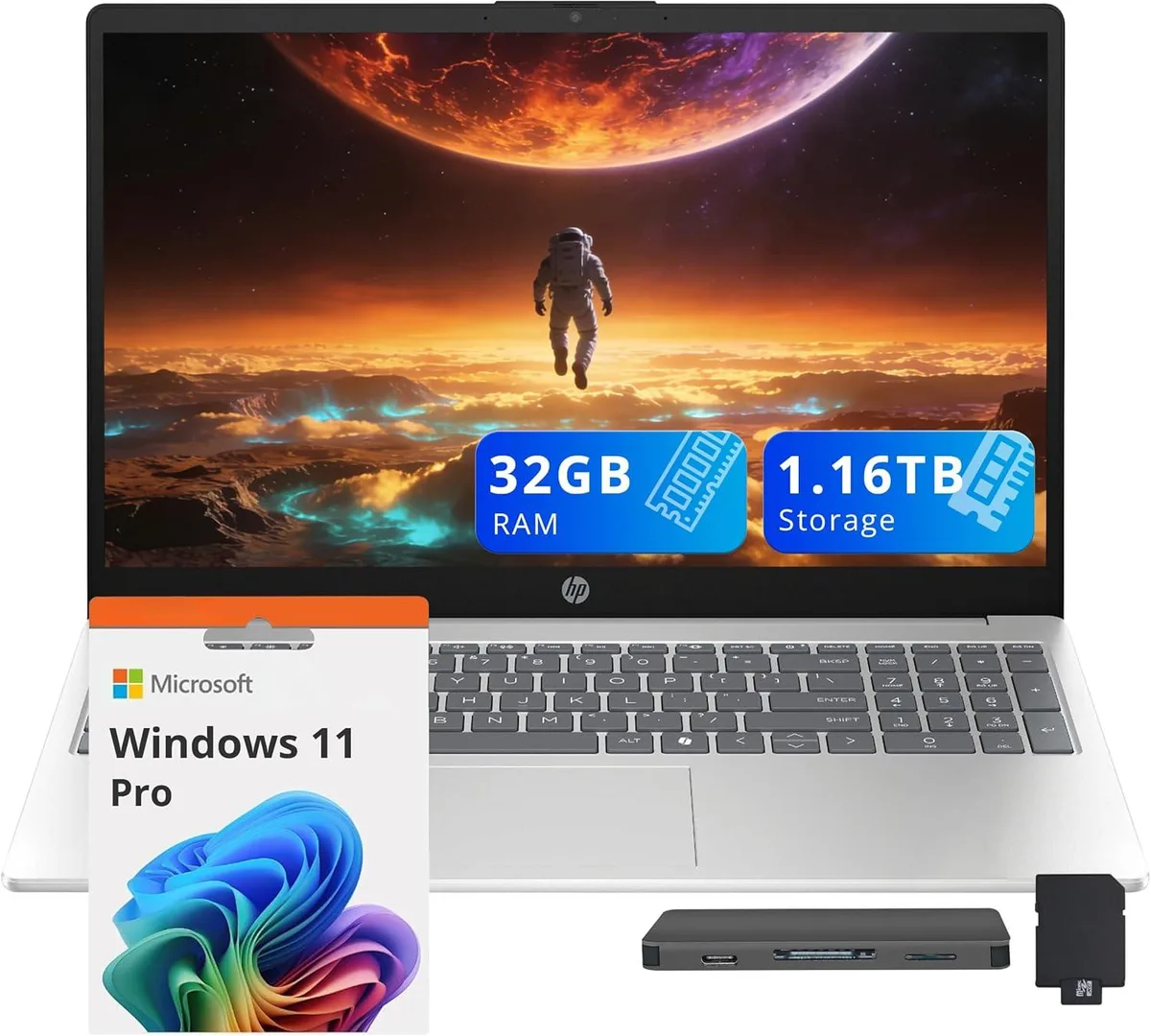 HP HP 15.6" HD Business Laptop i5-1334U 32GB DDR4 1.16TB Win 11 Pro Silver — product photo