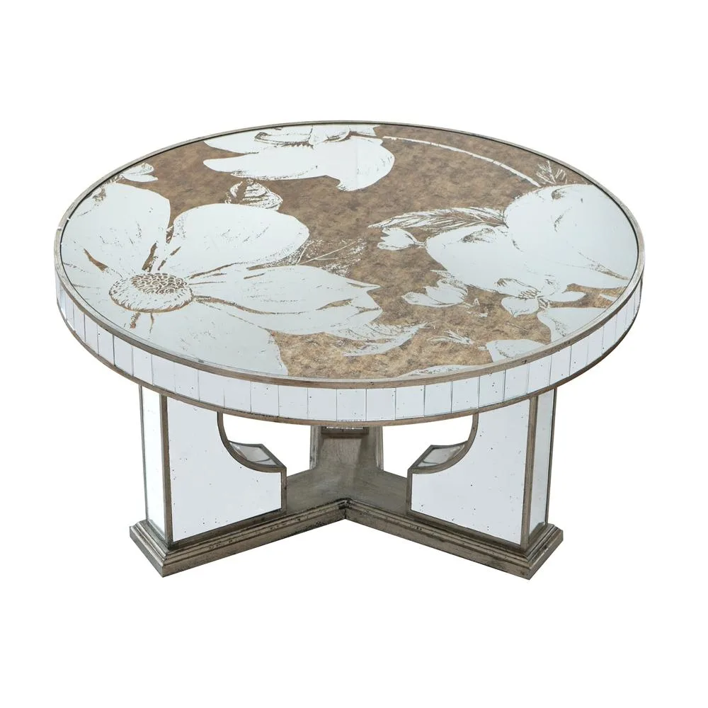 tuphen tuphen Round Coffee Table 35.5x35.5x19 Silver Multi — product photo