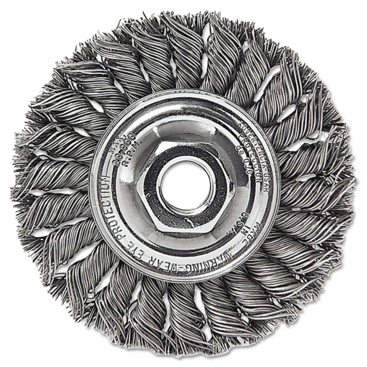 Weiler Weiler 804-08155 8" Twist-Knot Wire Wheel 6000 rpm hardware — product photo