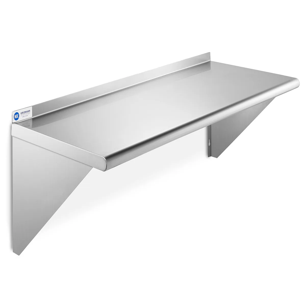 Gridmann Gridmann 18" x 36" Stainless Steel Wall Mount Shelf with Backsplash, NSF Certified 18 Gauge — product photo
