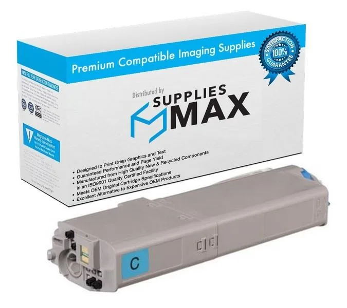 SuppliesMax SuppliesMax Cyan High Yield Toner Cartridge 6000 Pages for Okidata 46490603 — product photo