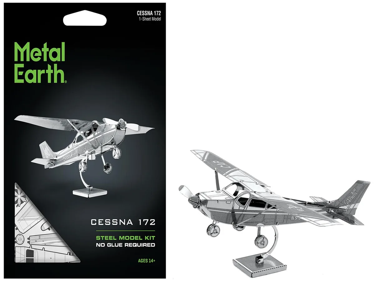 Metal Earth Metal Earth Cessna 172 Skyhawk Aircraft (Moderate Difficulty) hobby collectible — product photo