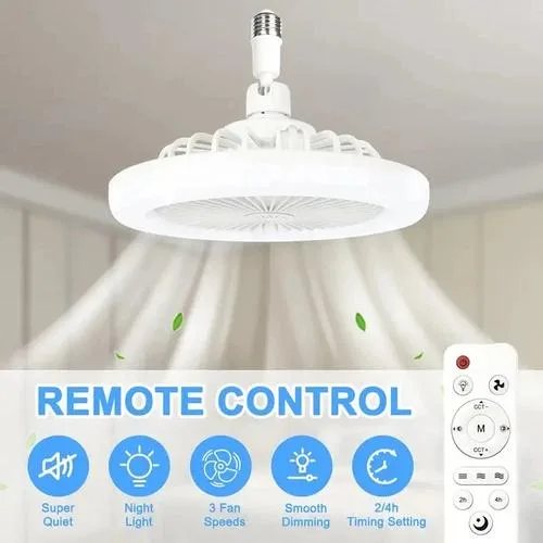  Unbranded White Socket Ceiling Fan Light 1556 lm E26 E27 Remote — product photo