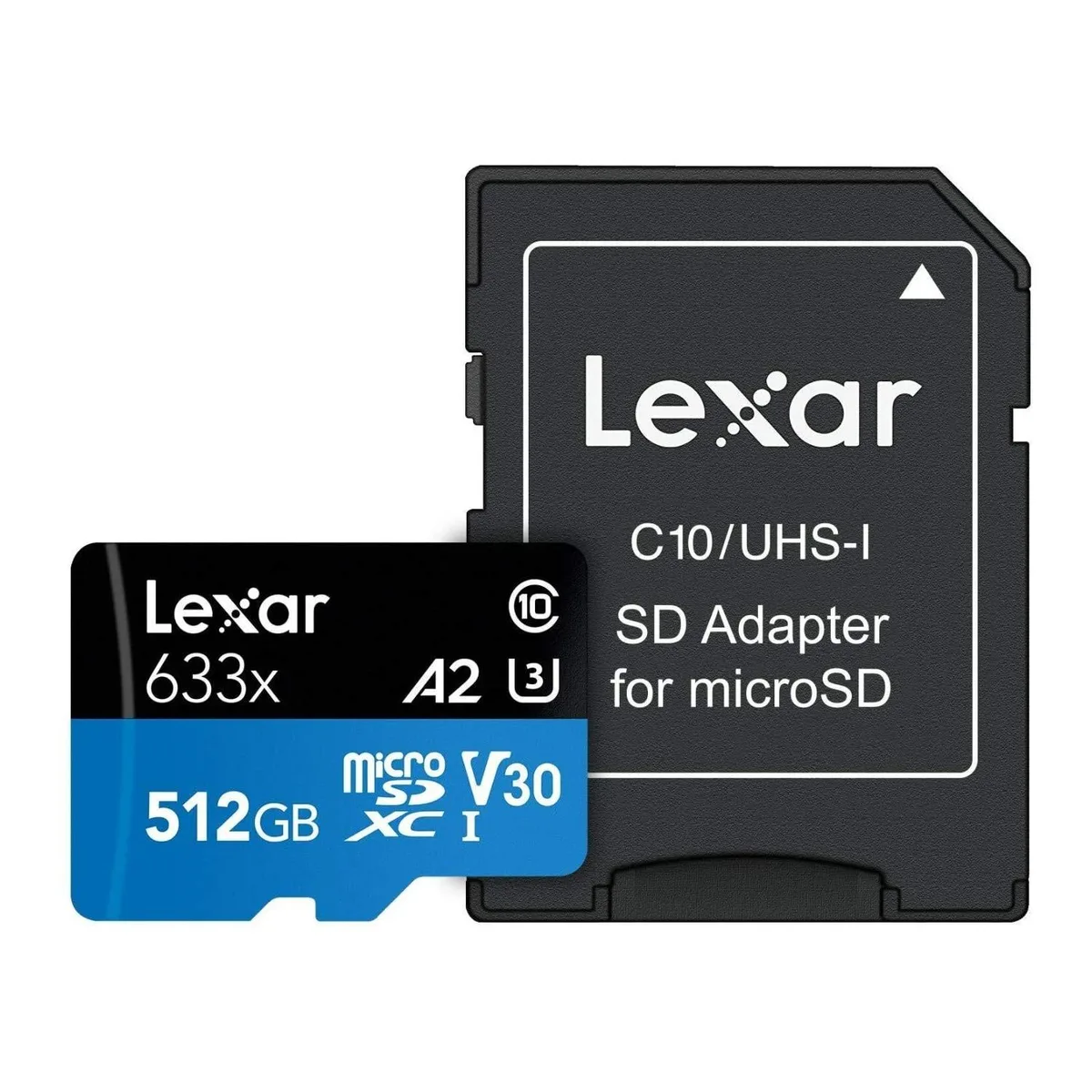 Lexar Lexar High-Performance 633x 512GB microSDXC UHS-I Card with SD Adapter — product photo