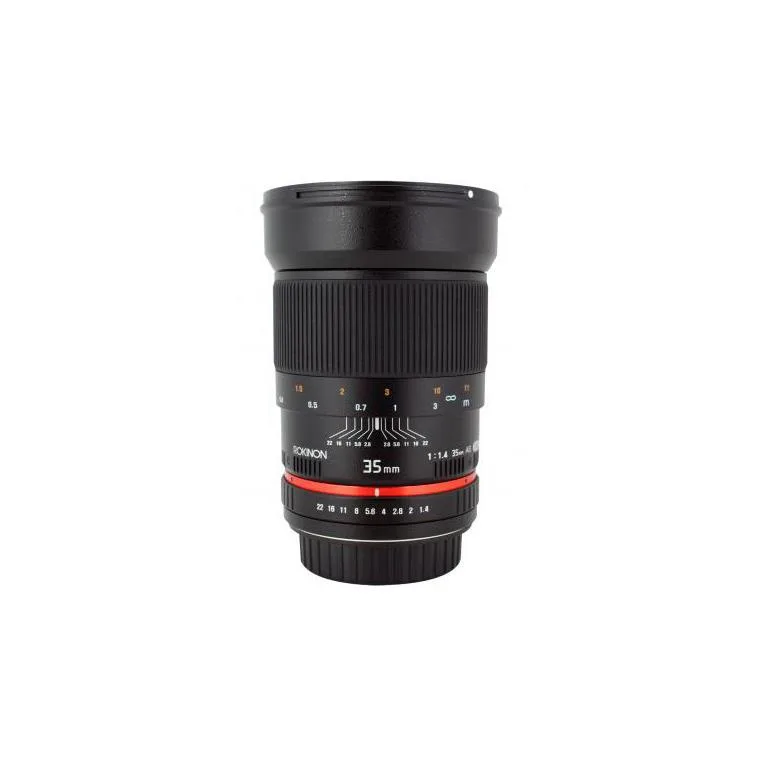 Rokinon Rokinon RK35MAFN 35mm f/1.4 Nikon F camera lens — product photo