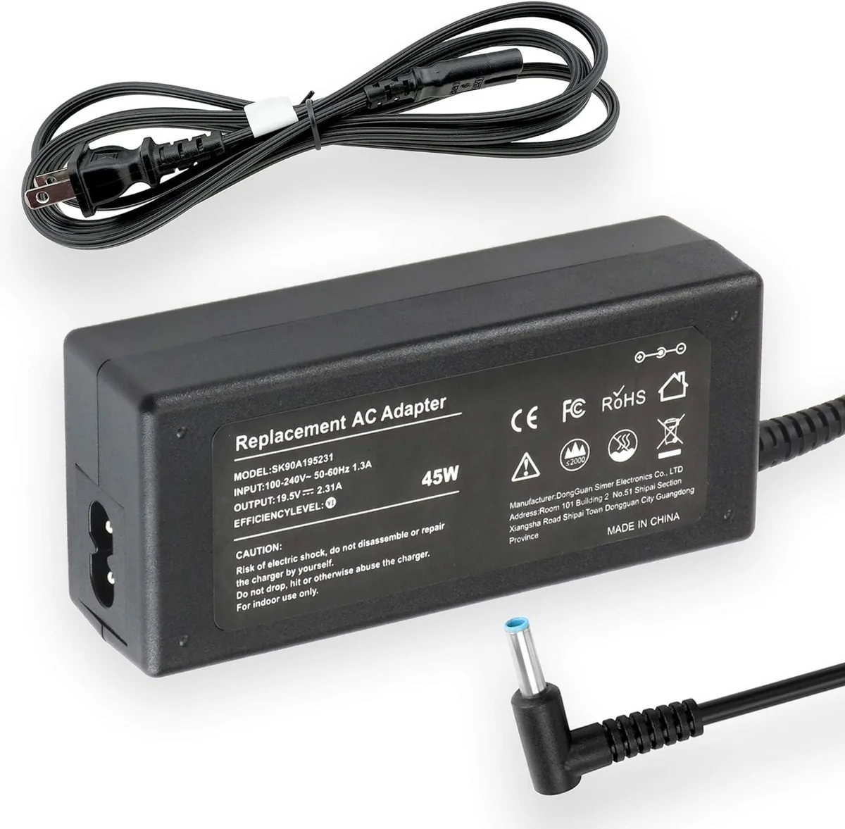 KKTONER KKTONER 45W 19.5V 2.31A AC adapter 4.5 mm blue tip — product photo