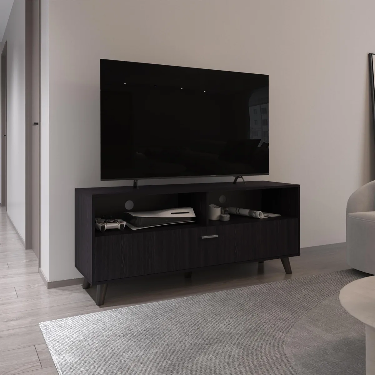 tuphen tuphen Patrick TV Stand 65 Black Home Entertainment — product photo