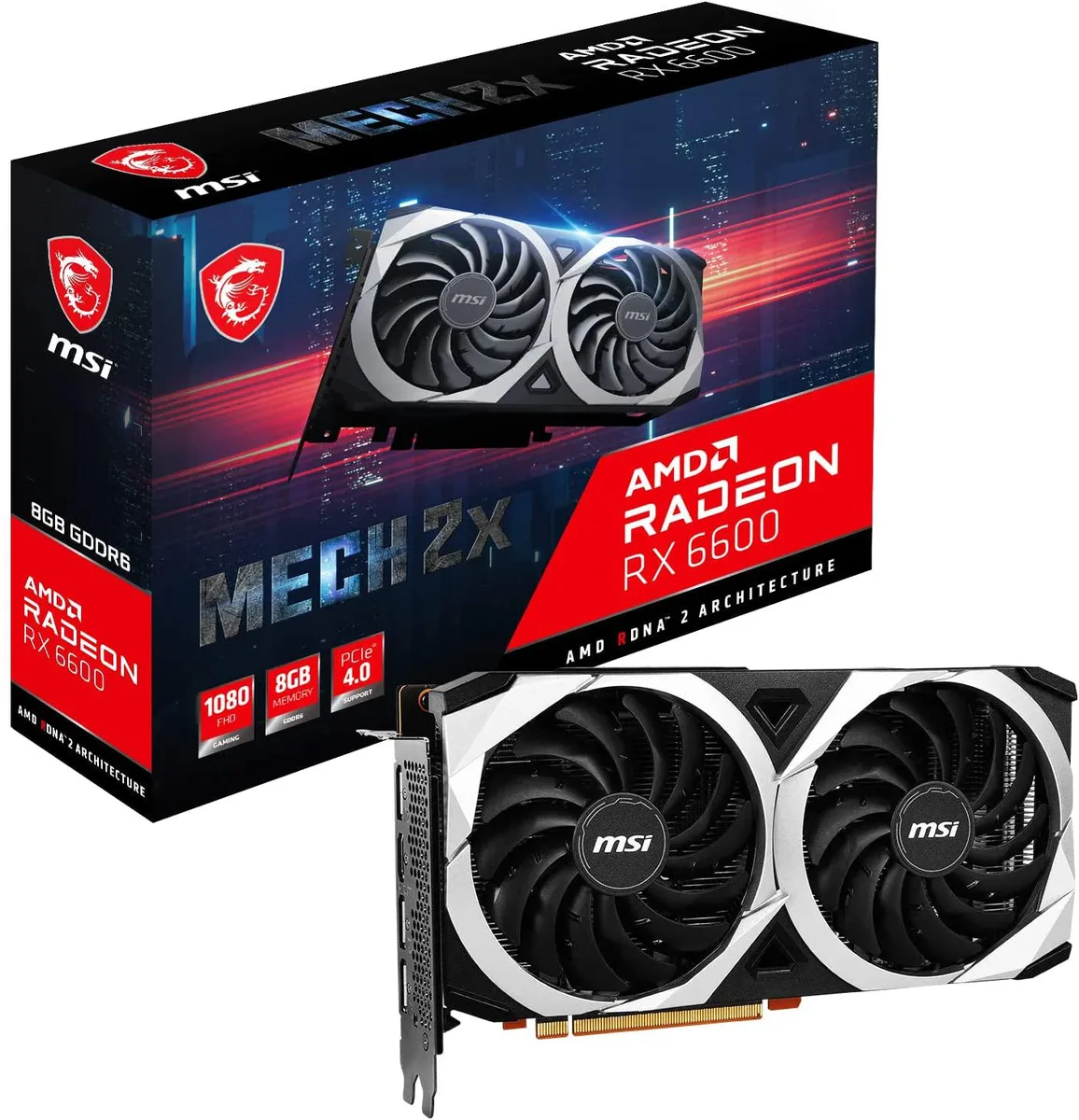 MSI MSI Radeon RX 6600 MECH 2X 8G graphics card — product photo