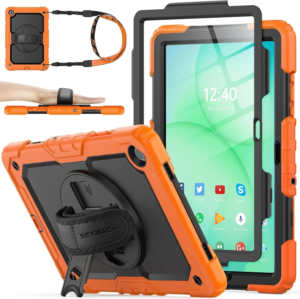 Leelbox Leelbox SM-X230/ 11" Accessory with Screen Protector, 360° Strap &amp; Stand Orange+Black — product photo