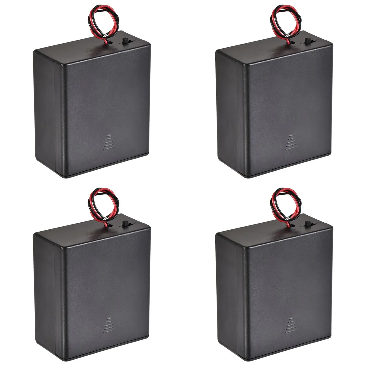 Unique-Bargains Unique-Bargains D Battery Case 2-Slot 13cm Wire ON/OFF Switch 4 Pcs — product photo