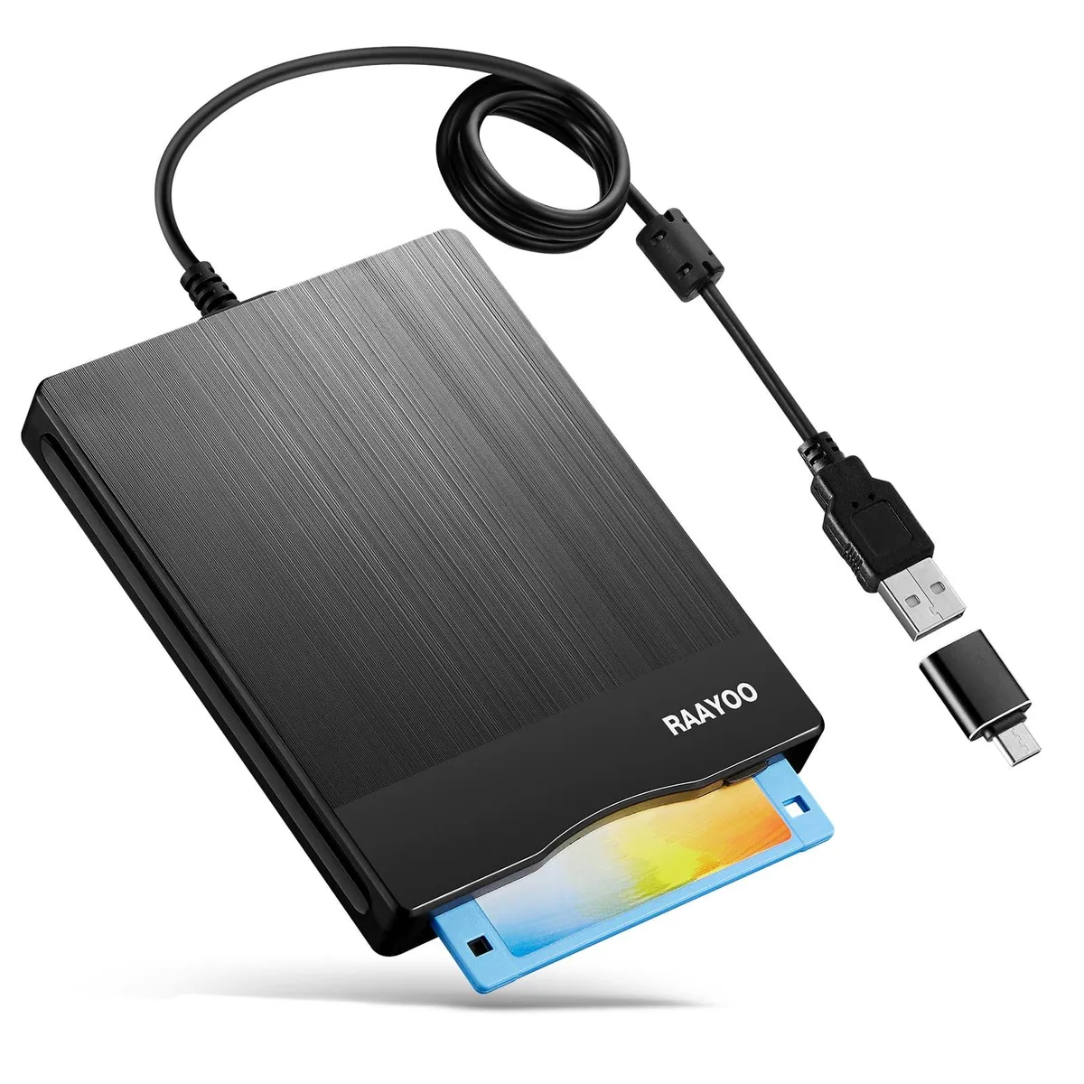  Floppy Drive Diskette 3.5 inch USB A/C 1.44MB Brushed Striation — product photo