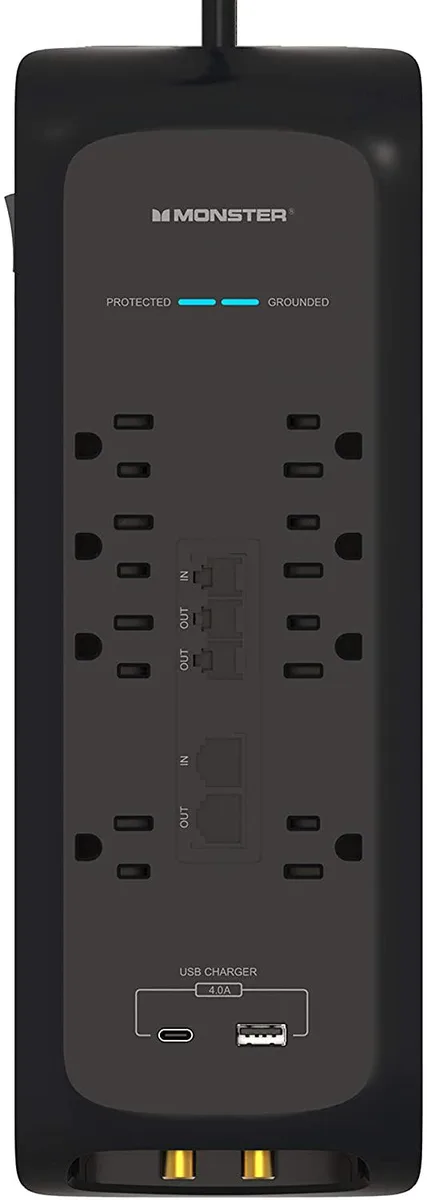 Monster Supplies Monster Supplies Surge Protector 8 Outlets 2 USB 4050 Joules — product photo