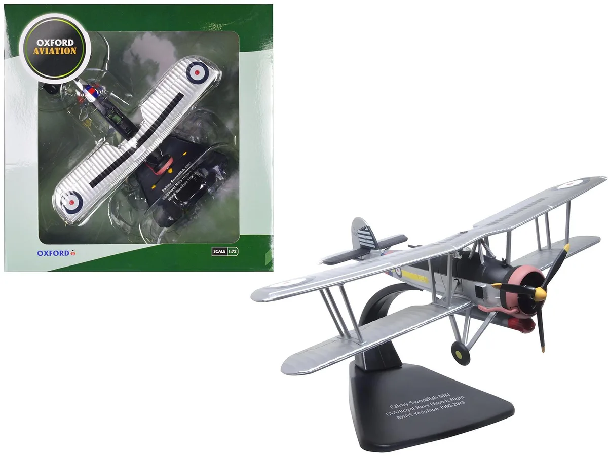 Oxford Diecast Oxford Diecast Fairey Swordfish Mk I "FAA Historic Flight" 1/72 Diecast Airplane — product photo