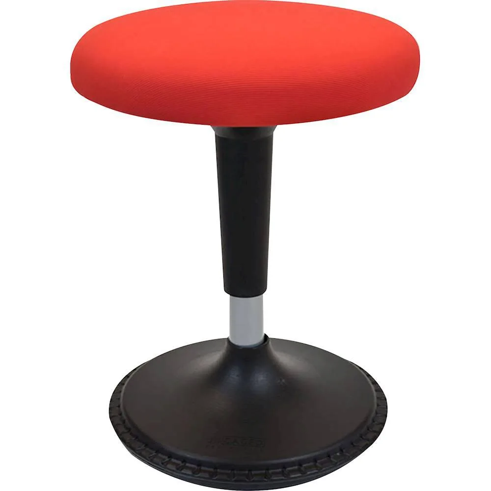 Wobble stool with round seat and curved base