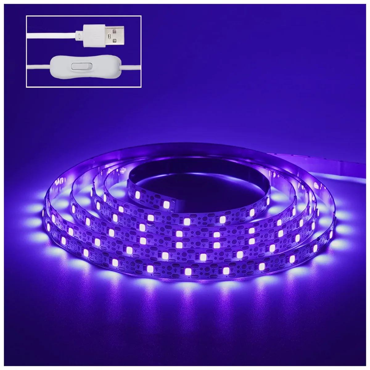 UV LED Strip 2 m 120 LED 395-400 nm 10 W — product photo