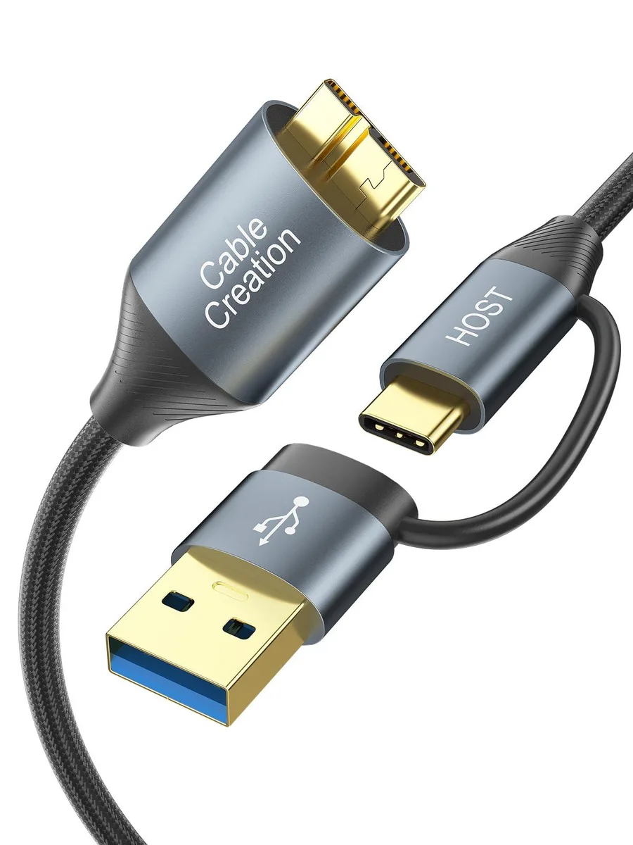 Vszerda Vszerda USB C to Micro B Hard Disk Cable 2FT 10Gbps Dark Grey — product photo