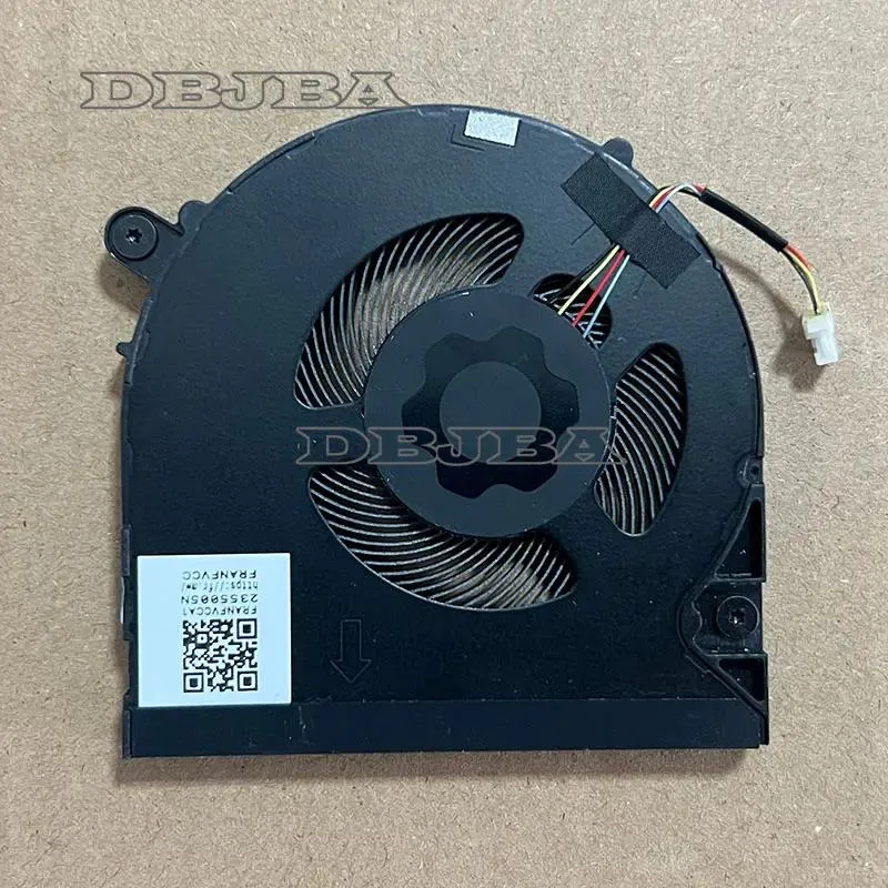 Small black rectangular laptop cooling fan with cable and connector